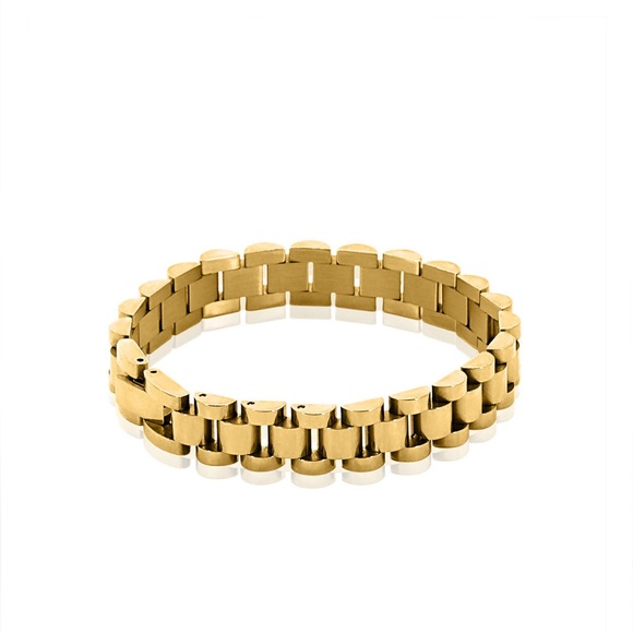 NEW Oma the Label Timepiece Bracelet Gold link chain statement jewelry - Picture 1 of 5